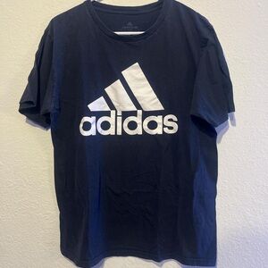 Adidas Men's Black and White T-shirt